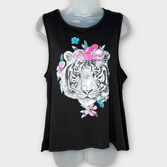 CHASER Gray Garden Tiger Tank Top Size Medium - Picture 2 of 5